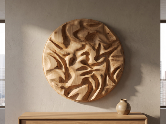 Round Wave Panel, Ripples — styled interior view