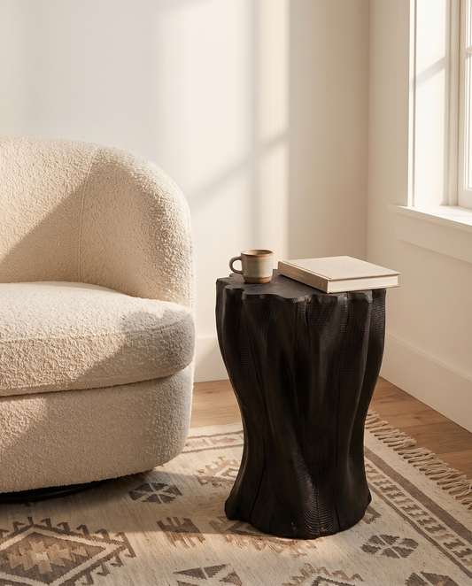 Yakisugi Side Table — styled interior view