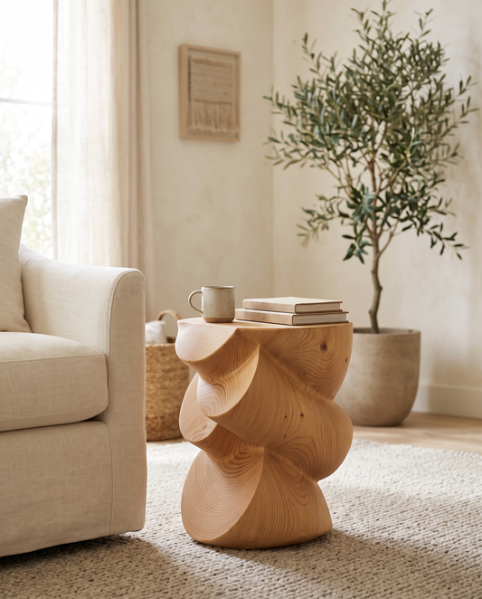 Spruce End Table — styled interior view