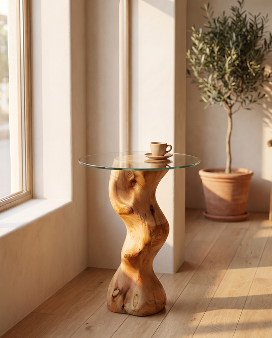 Cedar Bistro Table, 100cm — styled interior view