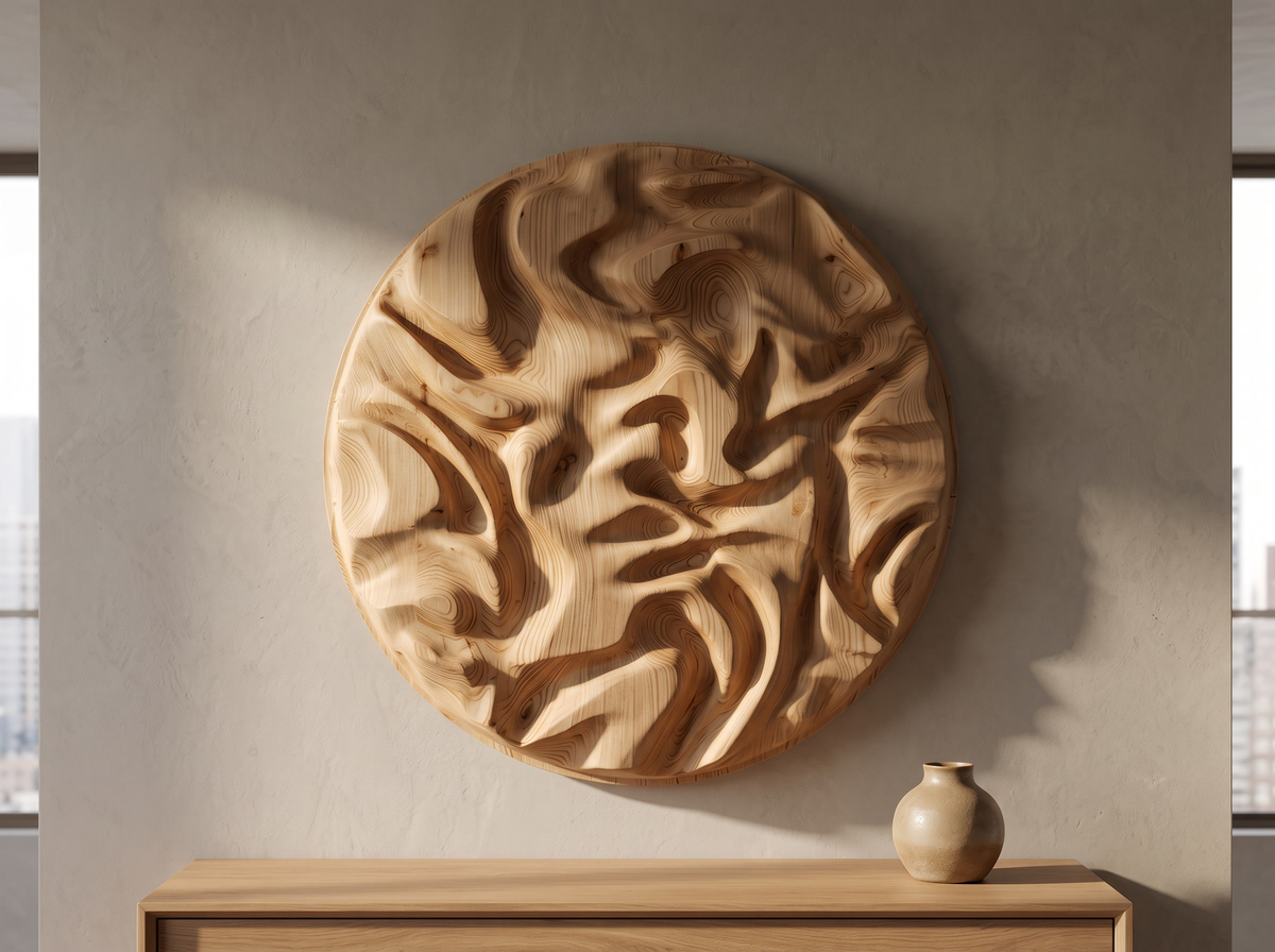 Round Wave Panel, Ripples — styled interior view