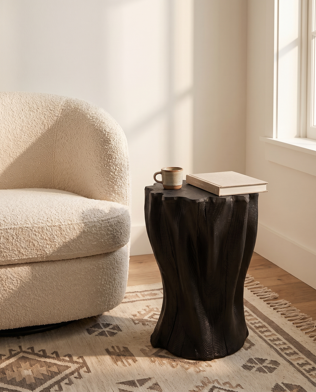 Yakisugi Side Table — styled interior view