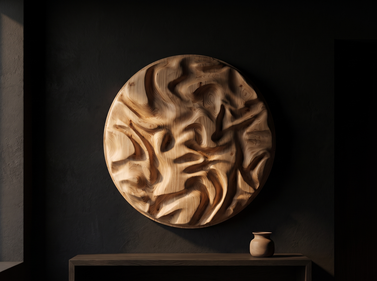 Round Wave Panel, Ripples — styled interior view