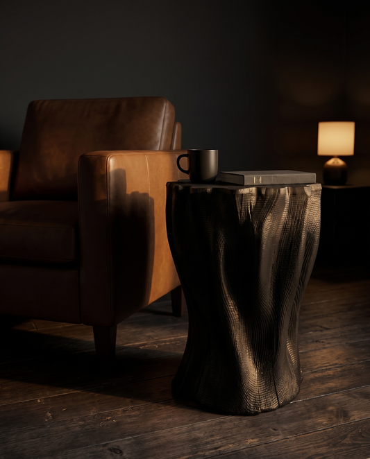 Yakisugi Side Table — styled interior view