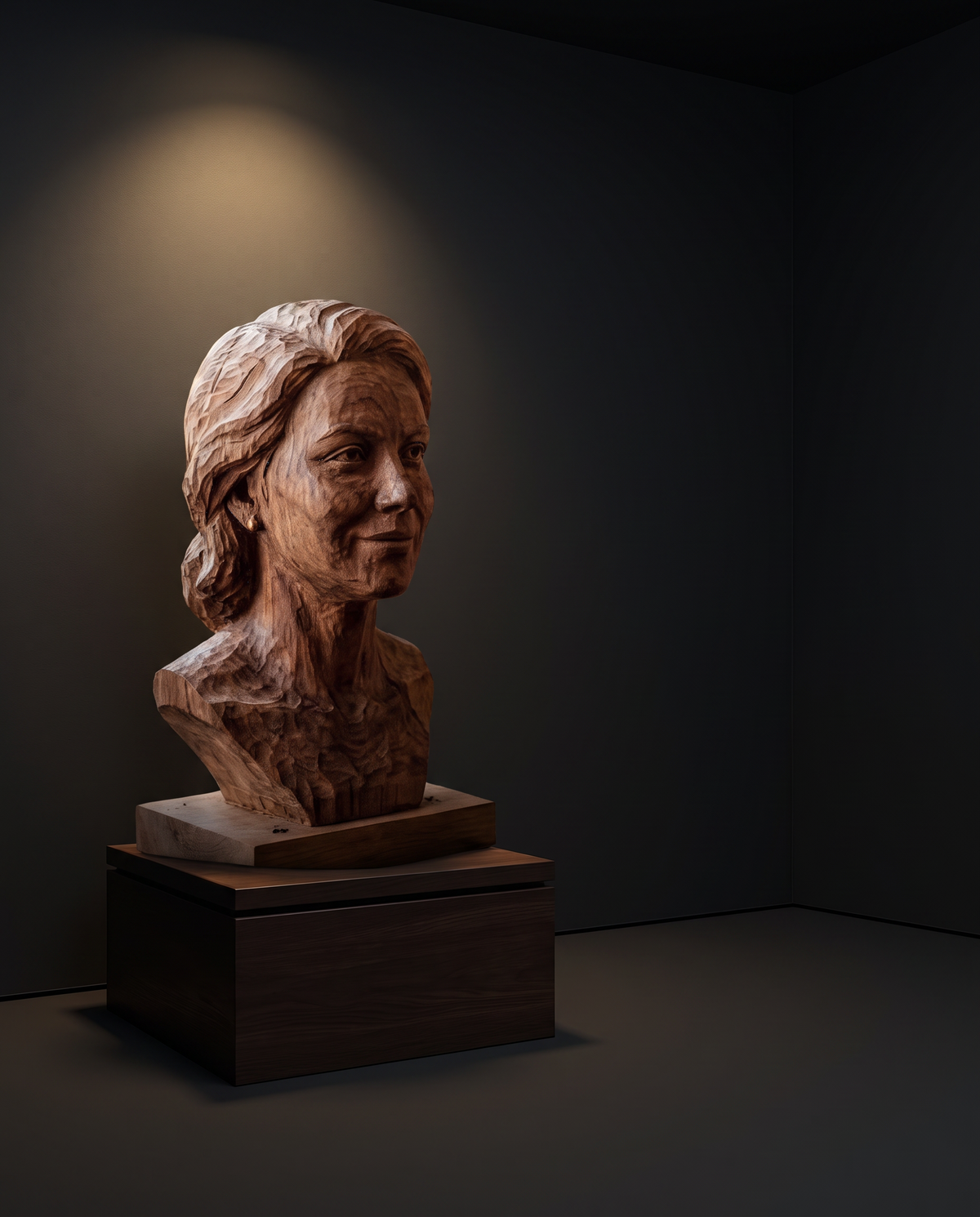 Custom Wood Bust — styled interior view
