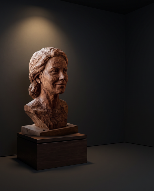 Custom Wood Bust — styled interior view