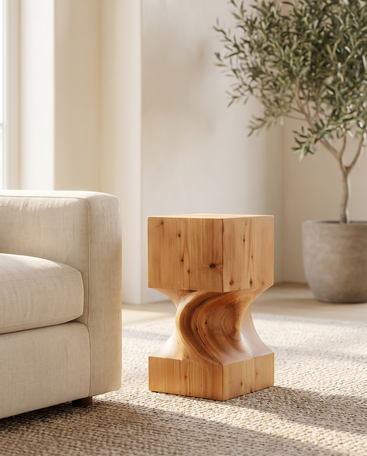 Spruce Block Side Table — styled interior view