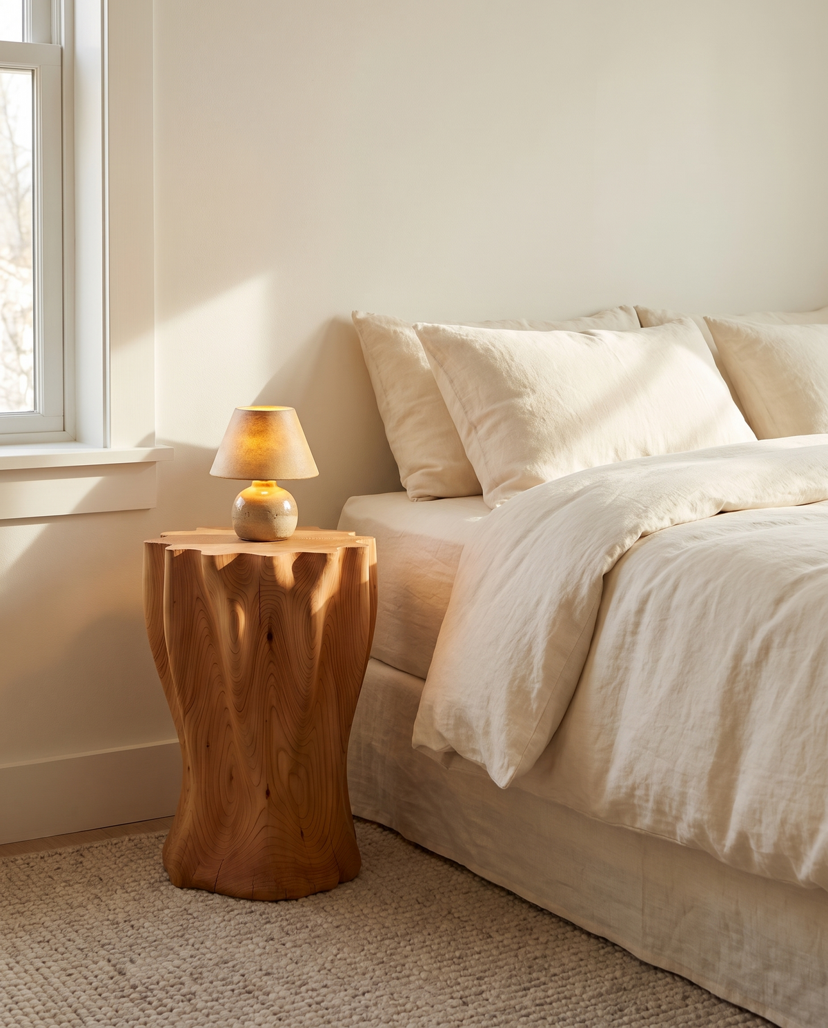 Cedar Side Table — styled interior view