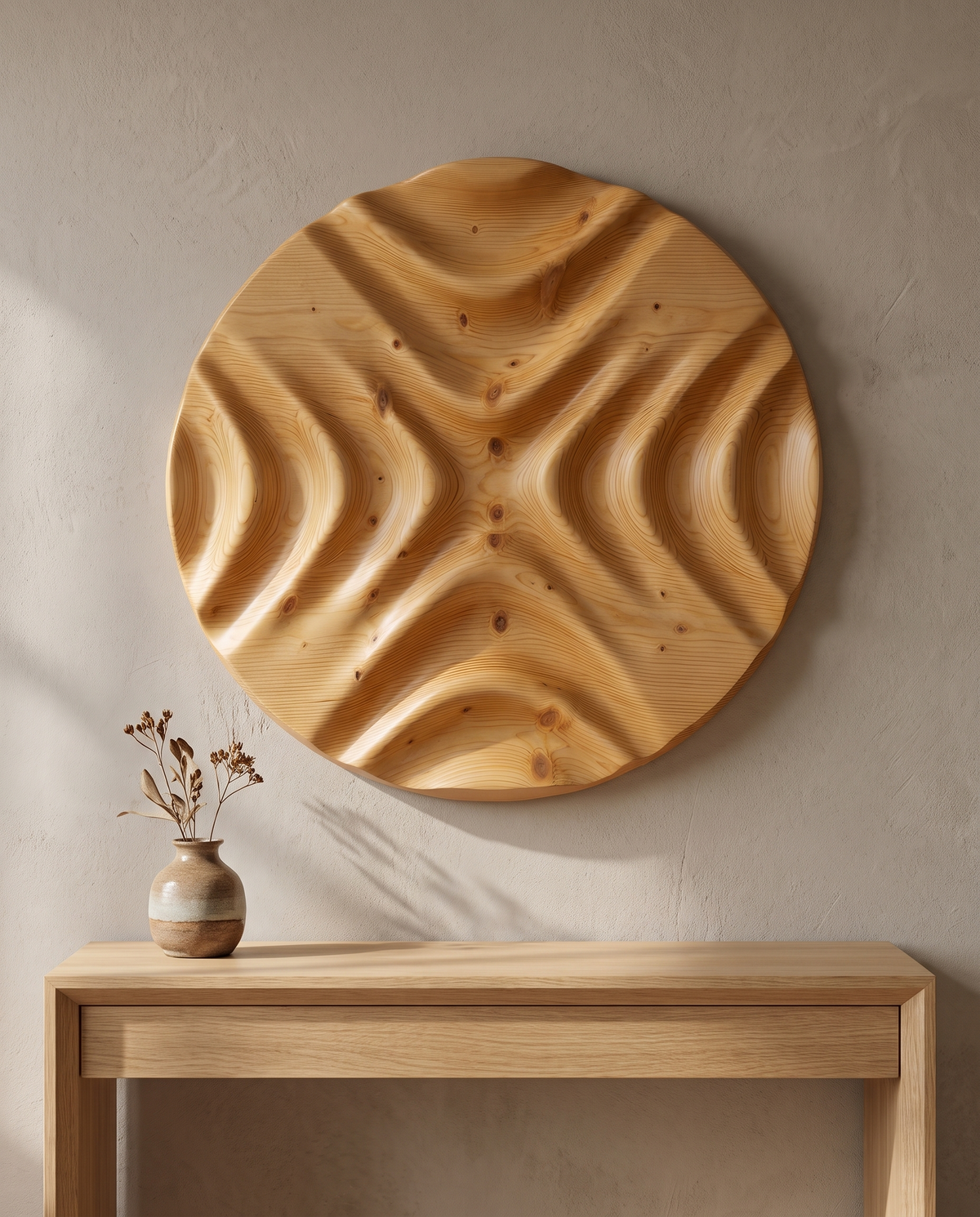 Round Wave Panel, Crosscurrent — styled interior view