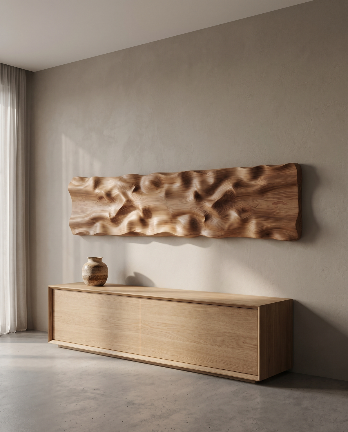Wave Panel, 200cm — styled interior view