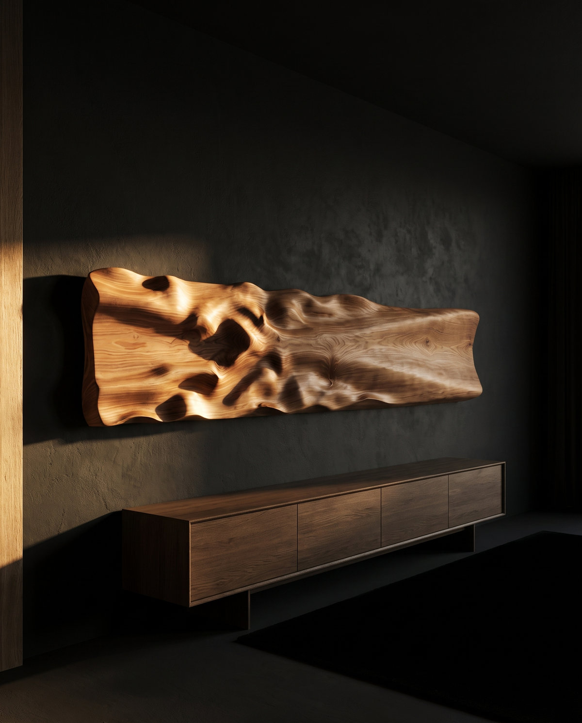 Wave Panel, 200cm — styled interior view
