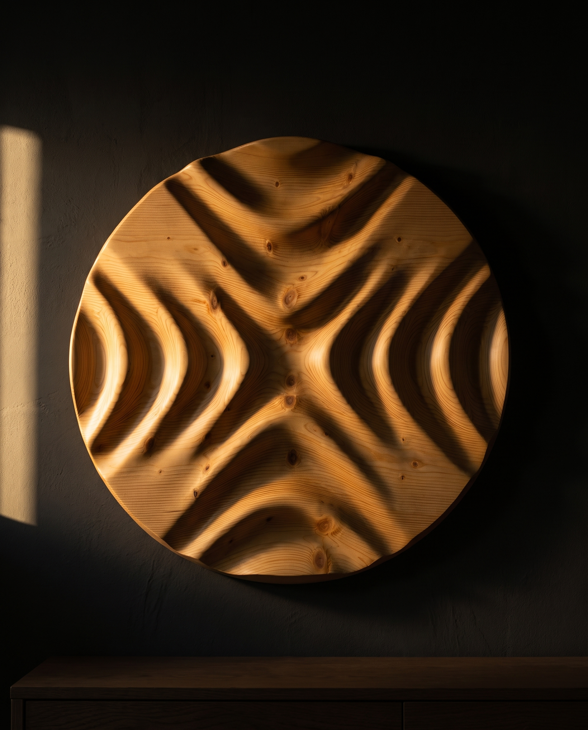 Round Wave Panel, Crosscurrent — styled interior view