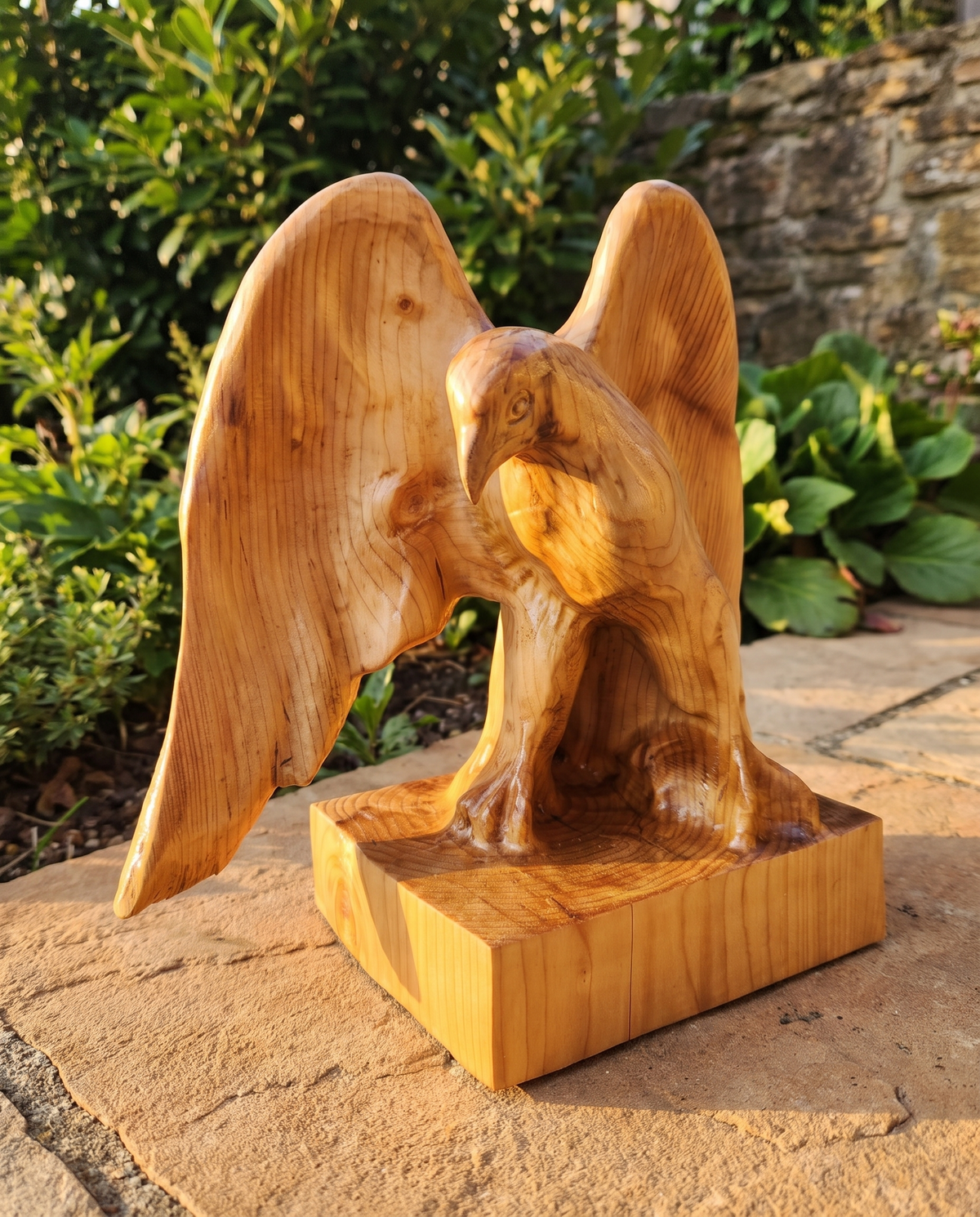 Cedar Eagle Sculpture — styled interior view