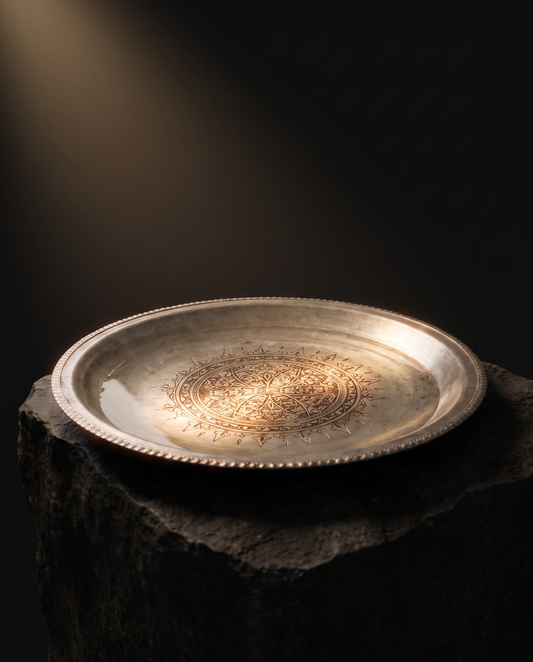 Copper Bird Bath — styled interior view