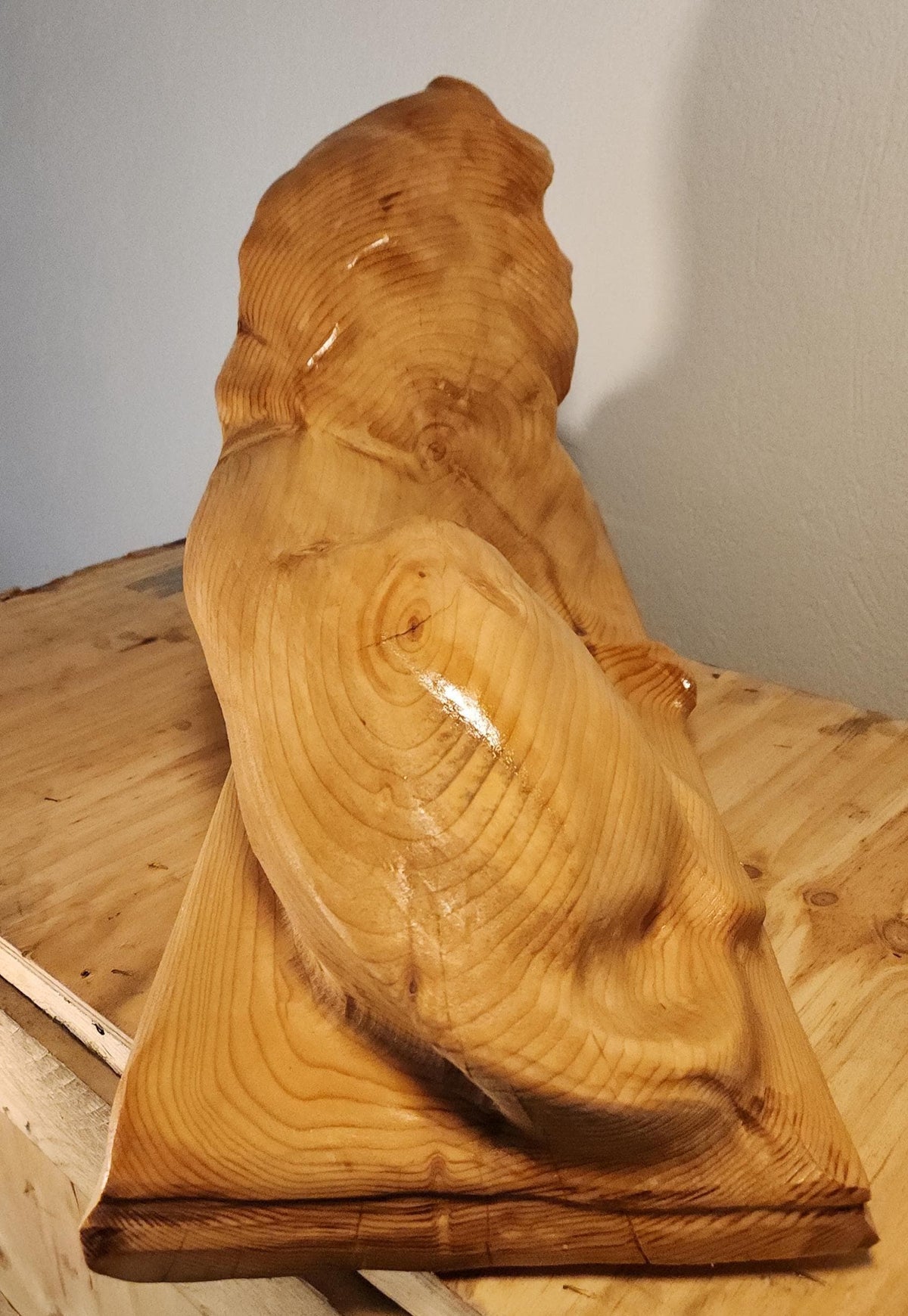 Cedar Lion Sculpture