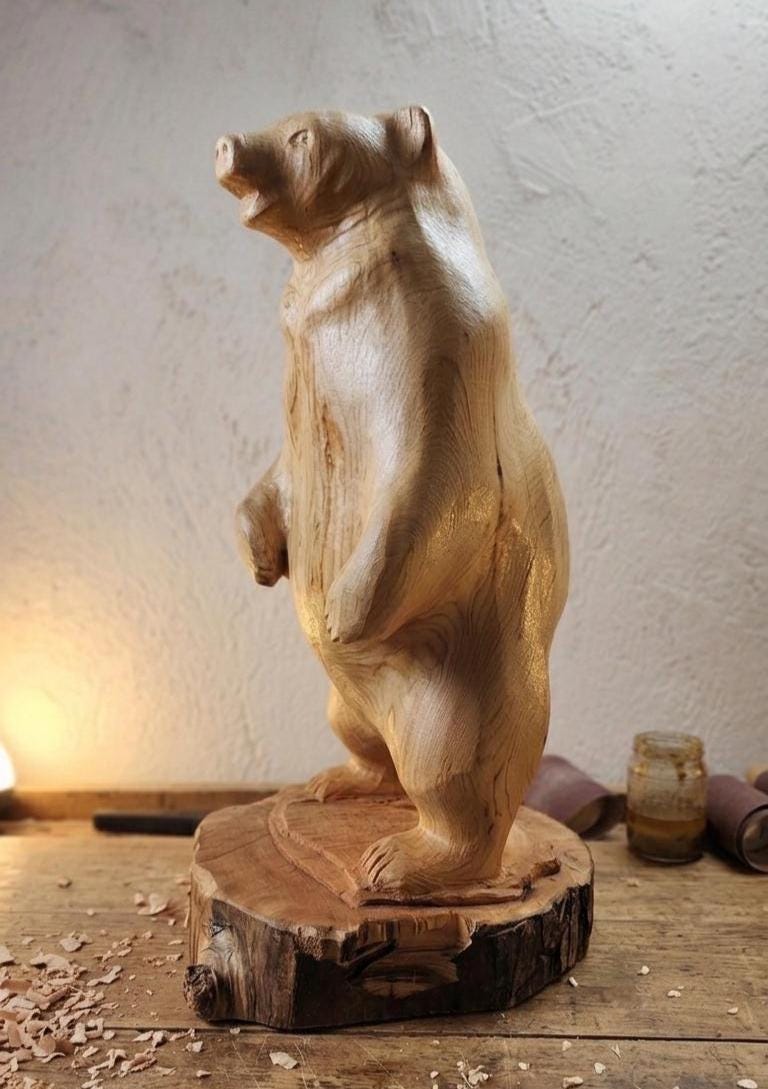 Cedar Bear Cub Sculpture