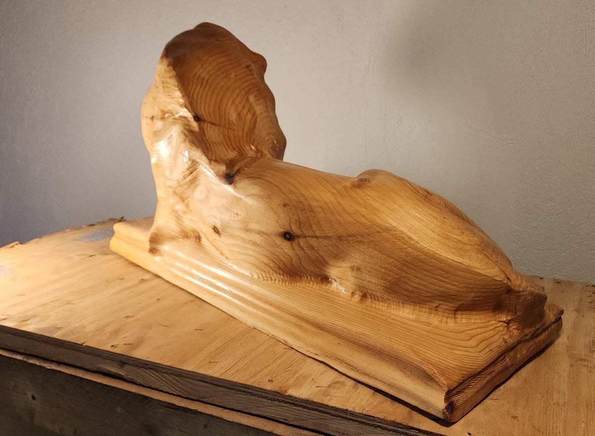 Cedar Lion Sculpture