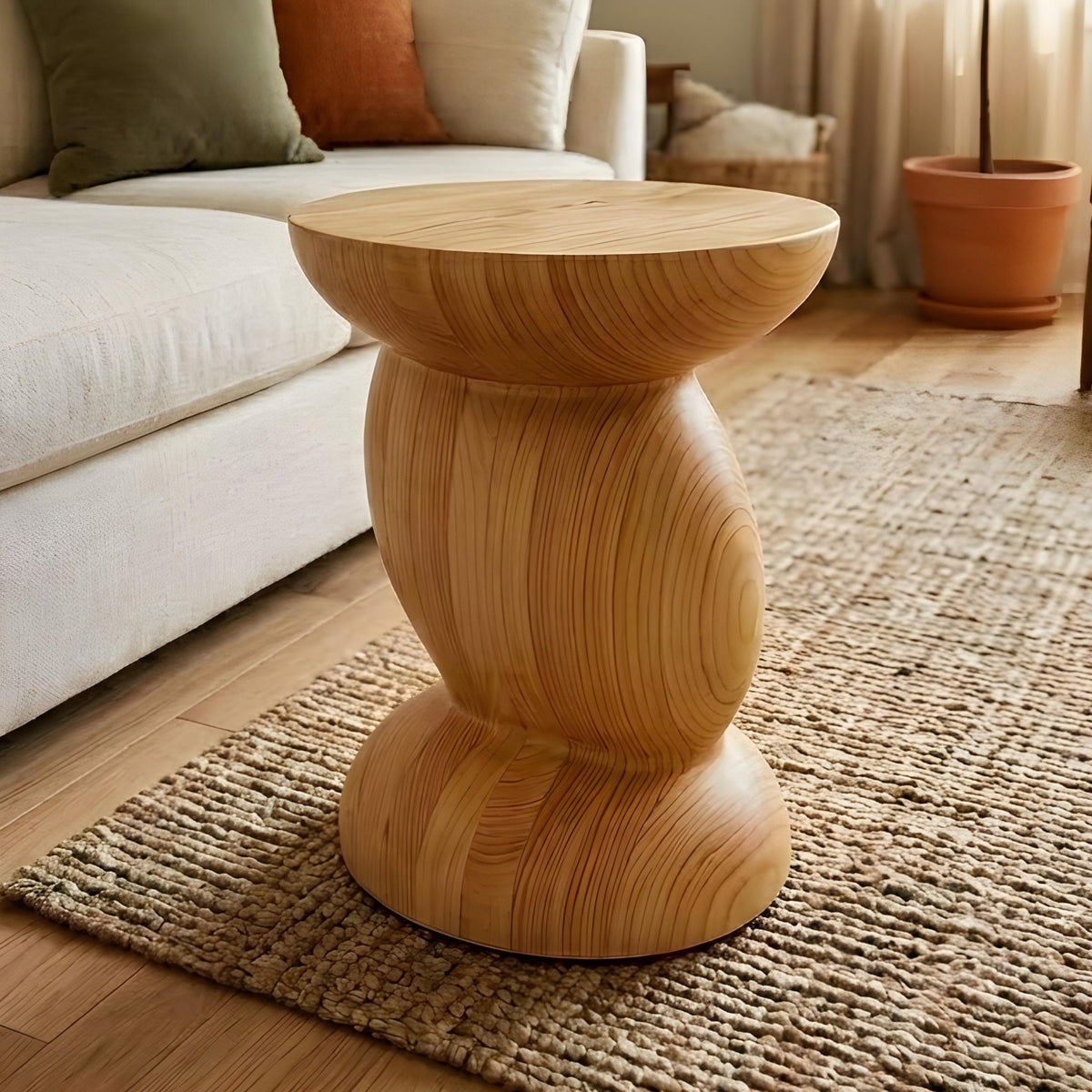 Spruce Pedestal Side Table
