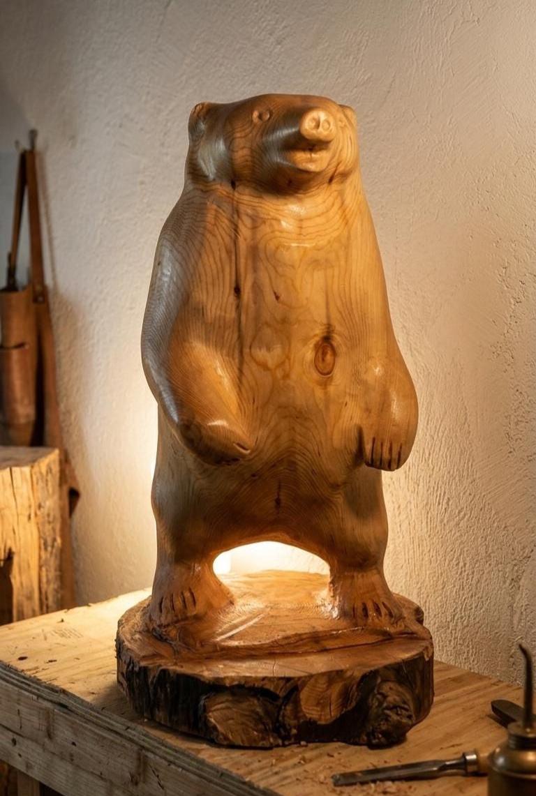 Cedar Bear Cub Sculpture
